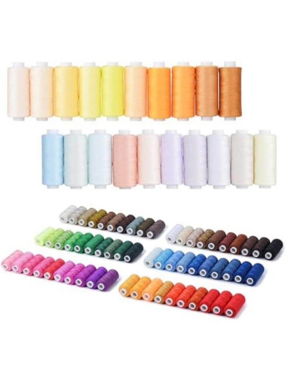 80 Spools Assorted Colors Sewing Thread - 400 Yards Polyester for Machine & Hand - Picture 4 of 6